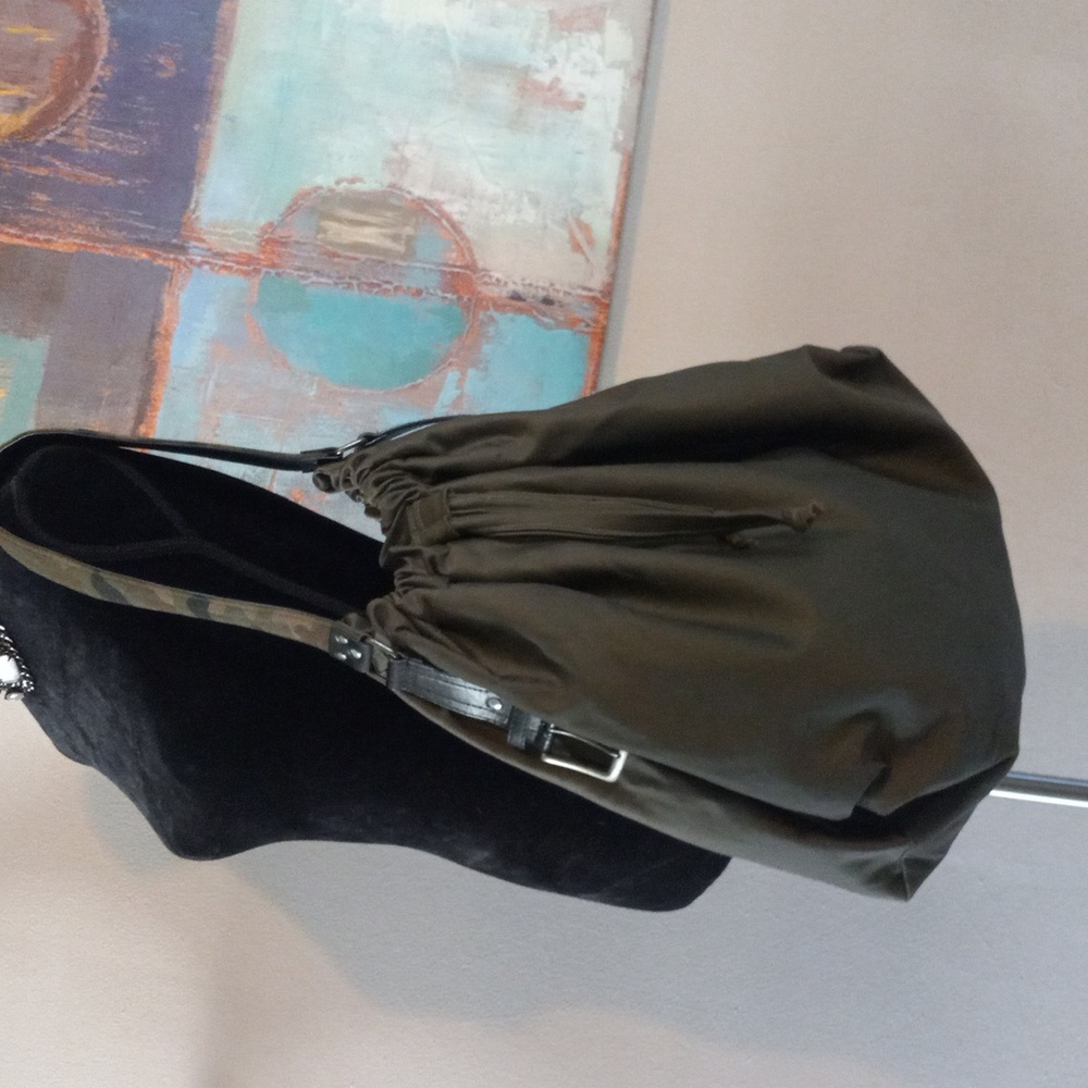 Stylish Green Women's Hobo Bag Camo Strap Detail Handcrafted By J.Monique - Picture 7 of 17